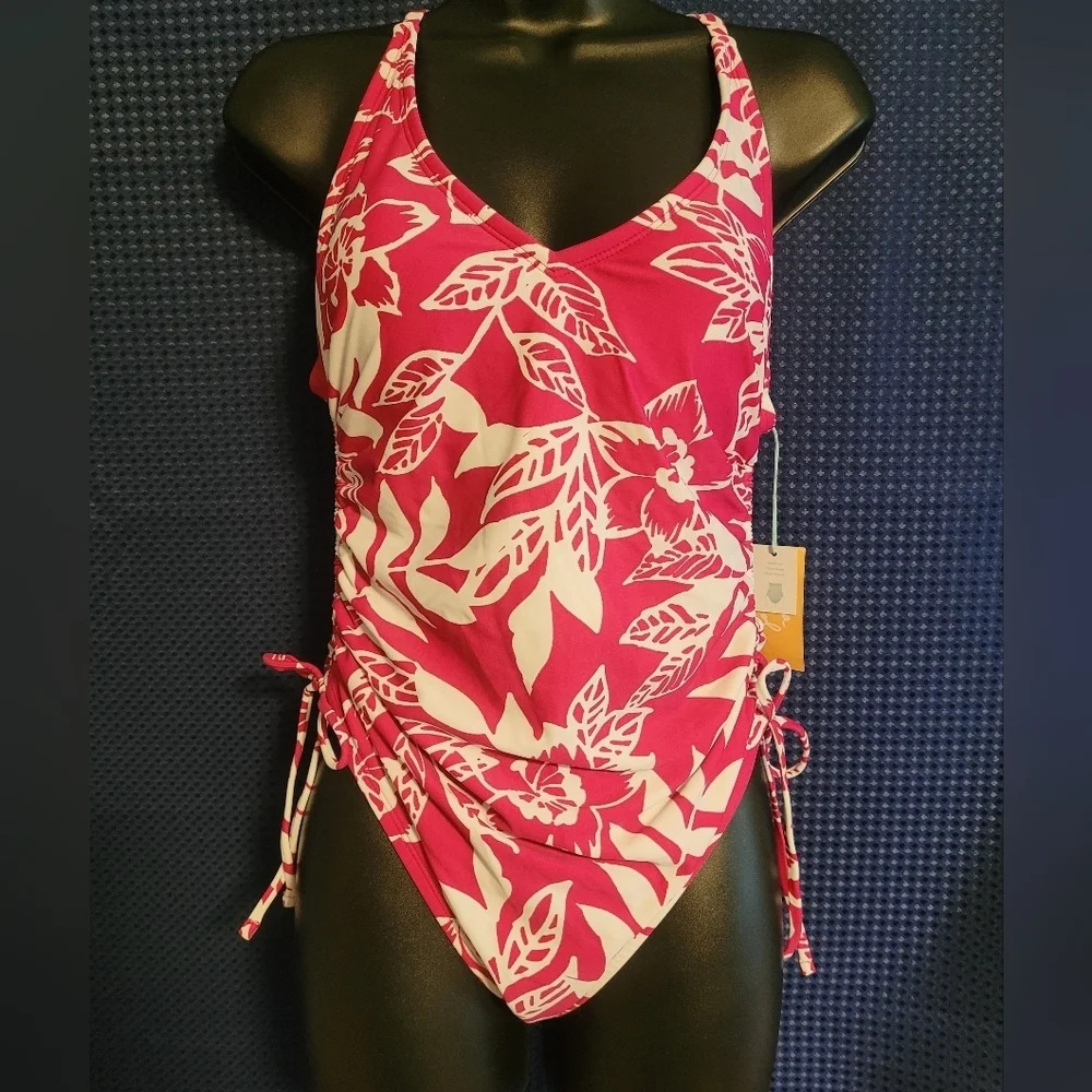 Kona Sol S One Piece Floral Swimsuit NWT